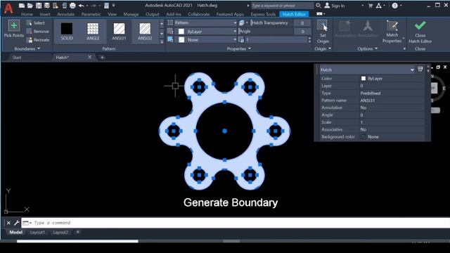 AutoCAD 2D Tutorial Tamil Chap 11 Hatch (Associative ,Generate Boundary, Separate Hatch & Tolerance смотреть онлайн