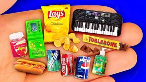 Как сделать 13 РЕАЛИСТИЧНЫХ МИНИАТЮРНЫХ поделок своими руками ~ ПРЕДМЕТЫ, ЕДА И НАПИТКИ