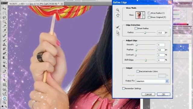 how to change image background in photoshop | refine Edge смотреть онлайн