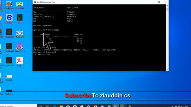 Catalog and Delete Specific Record From Table Oracle SQL Class 7 смотреть онлайн