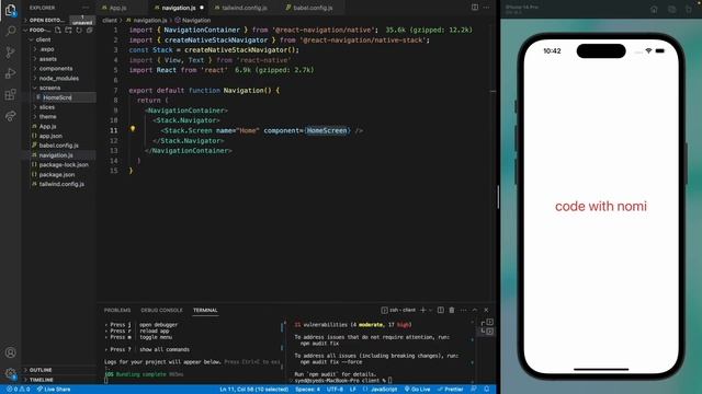 Food Delivery App with React Native #4 - Navigation смотреть онлайн
