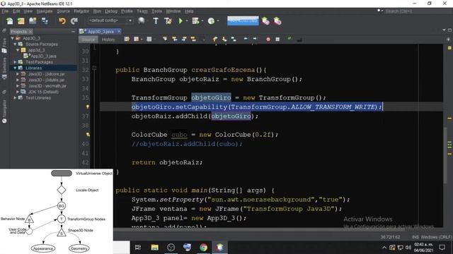 Girar Cubo en Java 3D con TransformGroup, Alpha y RotationInterpolator. смотреть онлайн