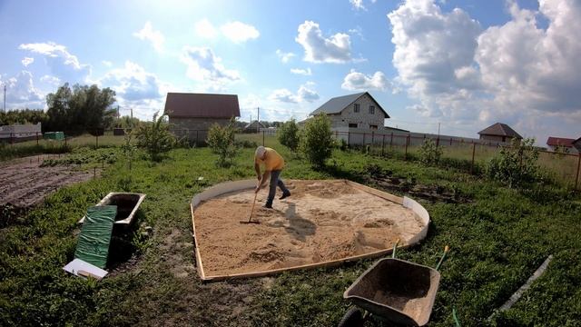 Заливаем Площадку под Каркасный Бассейн Intex смотреть онлайн