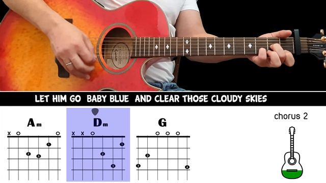 BABY BLUE - Neil Sedaka - Guitar play along on acoustic guitar with chords & lyrics смотреть онлайн