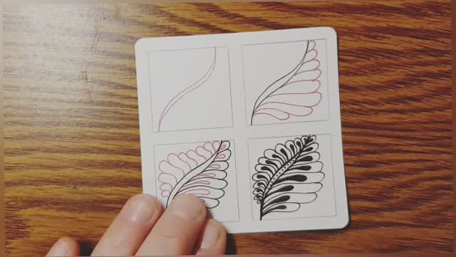 Зентангл / танглы
Рисуем пошагово тангл: Frond