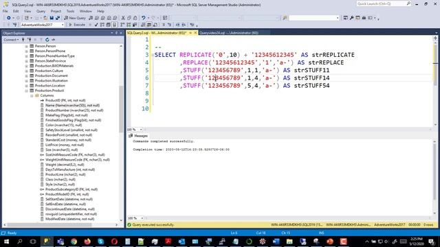 025 - Querying Data with Transact-SQL - REPLACE, REPLICATE, STUFF смотреть онлайн
