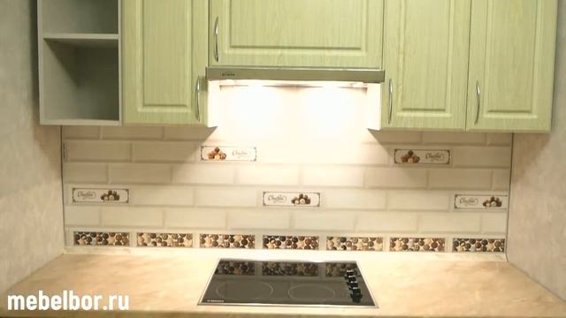 Кухонный гарнитур Классика 2300, 1860, 1000 цвет патина бирюза от mebelbor.ru смотреть онлайн