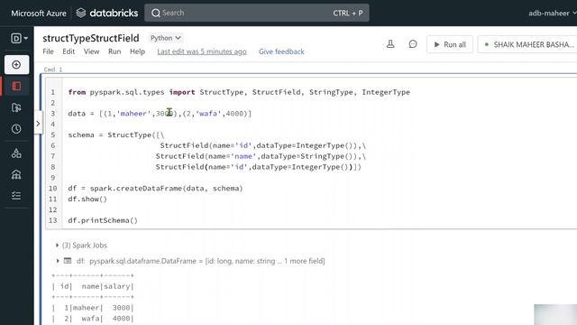 12. StructType() & StructField() in PySpark | #AzureDatabricks #Spark #PySpark смотреть онлайн