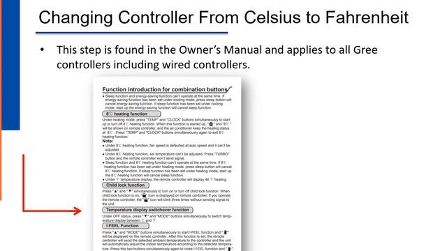 GREE Quick Tip Changing Controller From Celsius to Fahrenheit смотреть онлайн