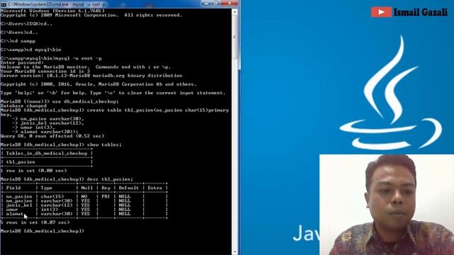 Membuat Database di Mysql Server Melalui CMD | Perintah Desc, Alter | #Part2 смотреть онлайн