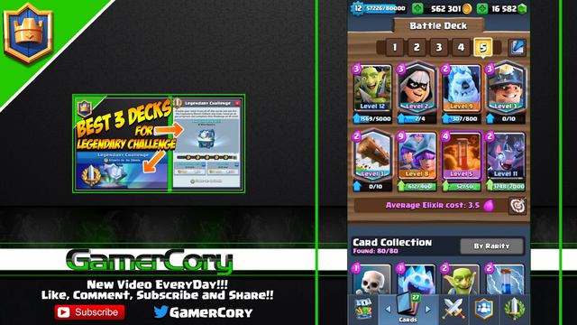 HOW TO WIN CLASH ROYALE LEGENDARY CHALLENGE - Best 3 Decks for Legendary Challenge смотреть онлайн