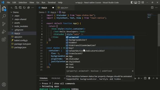 Learn React Native Basics | React Native Tutorial For React Developers #3 смотреть онлайн