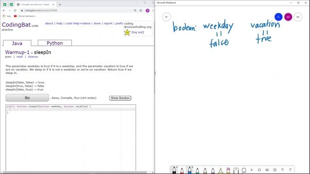Warmup-1 (sleepIn) Java Solution || Codingbat.com смотреть онлайн