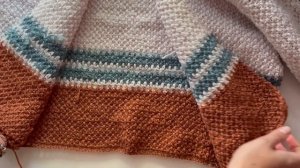 кардиган крючком // реглан сверху с v - образным вырезом