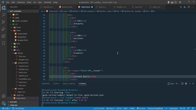 #1 Верстка креативного NFT лендинга HTML, Sass | Scss, JS, Gulp смотреть онлайн