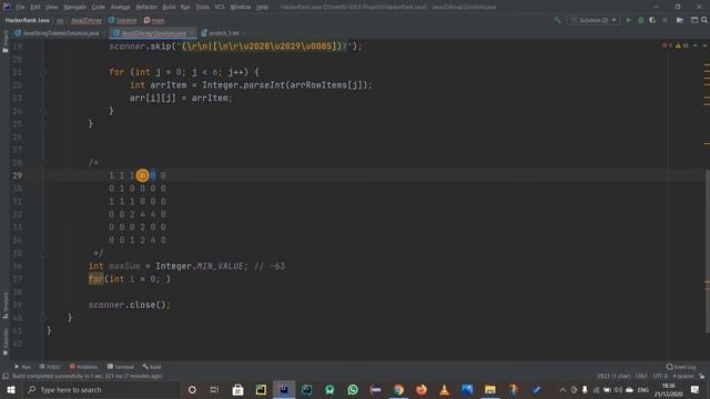 JAVA 2D ARRAY | HACKERANK SOLUTION | JAVA DATA STRUCTURES смотреть онлайн