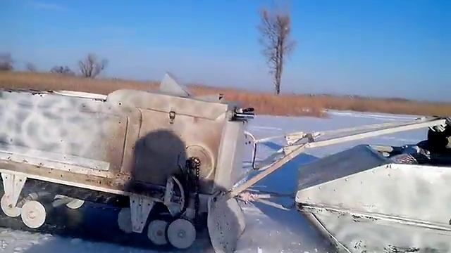 Мотобуксировщик Рекс 500 в деле вперёд за рыбой смотреть онлайн