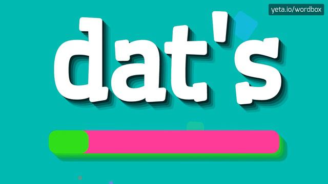 HOW TO PRONOUNCE DAT'S? #dat's смотреть онлайн