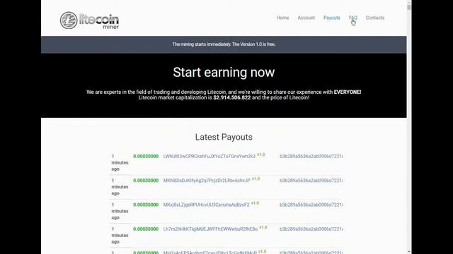 Майнинг LTC вывод по 0.00025 каждый день без вложений смотреть онлайн