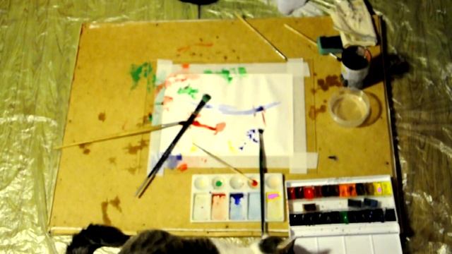 Невероятно! Кошка рисует картины. Смотреть до конца! смотреть онлайн