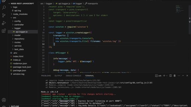 NodeJS REST API With PostgreSQL- JavaScript EP21 - Logging With Winston Library | Bachina Labs EP9 смотреть онлайн