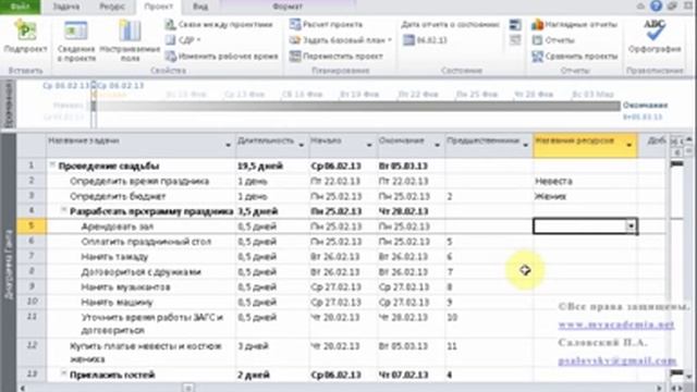 Шаг 15. Microsoft Project Назначение исполнителей (ресурсов) смотреть онлайн