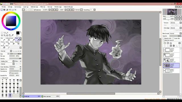 Mob Psycho 100 - Kageyama Shigeo Speedpaint on SAI смотреть онлайн