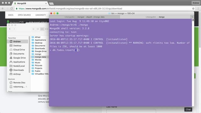 060 Installing MongoDB and Robomongo Mac Linux смотреть онлайн