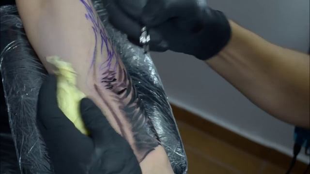 Wing tattoo - time lapse смотреть онлайн