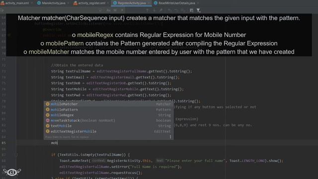 #6 Validate Mobile Number using Java RegEx | Login & Register Android App Firebase Authentication смотреть онлайн
