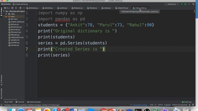 Python Program #1, To create a Pandas Series using Dictiomnary and nDArrays XII I.P. #anjaliluthra смотреть онлайн