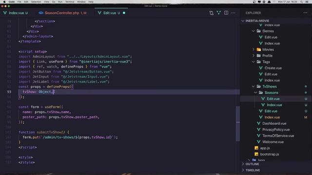 #25 Laravel Inertia Vue Movie App | Edit Delete Season | Laravel 8 Tutorial смотреть онлайн