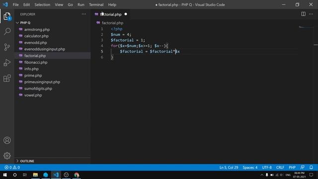 Factorial of the given number in php ||CodeWithAmit смотреть онлайн
