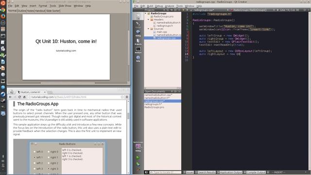 Qt Tutorial: Unit 10, Huston, come in! (Radio Buttons) смотреть онлайн