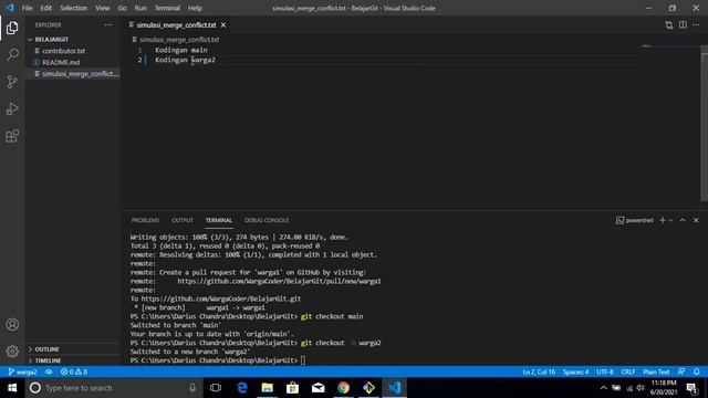Bagian 3 : Cara mengatasi merge conflict di git смотреть онлайн