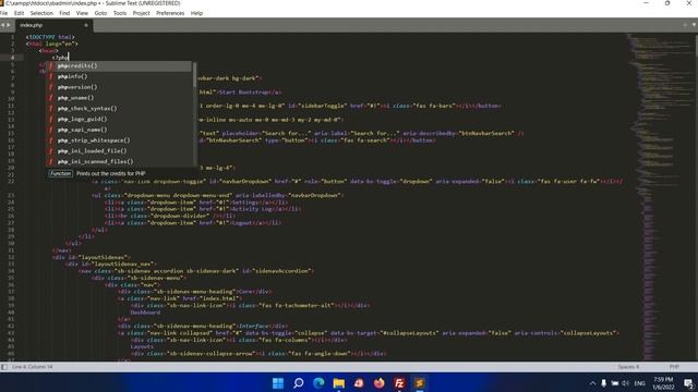 SB Admin HTML TO PHP Integration Part 2 смотреть онлайн