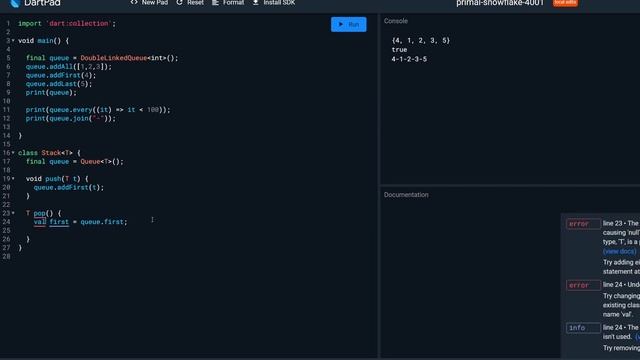 Queue (and Stack) [Data Structures, Dart, Flutter] смотреть онлайн