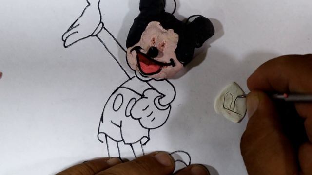 DIY How to Make Mickey Mouse Clay Miniature | DIY Polymer Clay set tutorial смотреть онлайн