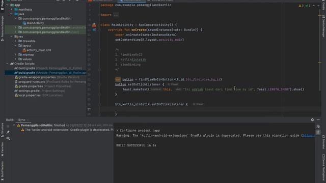 [ KOTLIN ] PENGGUNAAN FINDVIEWBYID, KOTLIN SINTETIK DAN VIEW BINDING смотреть онлайн