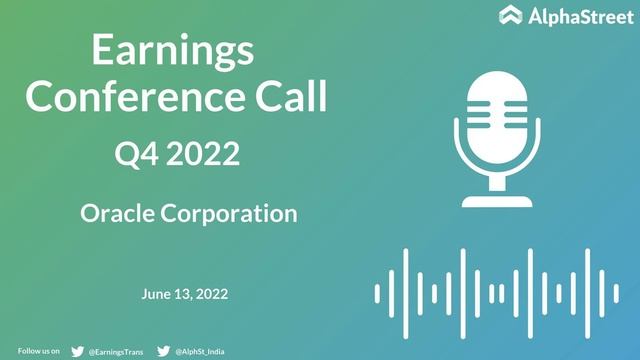 ORCL Stock | Oracle Corporation Q4 2022 Earnings Call смотреть онлайн