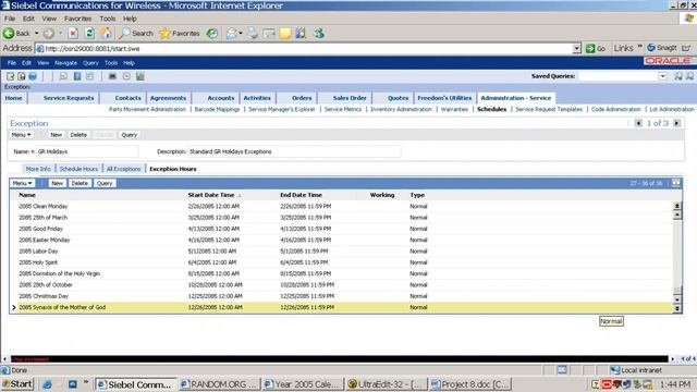 Siebel CRM - Project 8 (part 4) (Greek Holidays Exceptions Calculation/Batch Import) смотреть онлайн