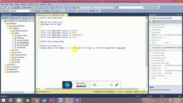SQL basic tutorial -How to create a Primary Key and Foreign Key смотреть онлайн
