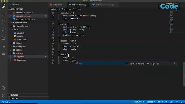 How To Create A Simple Todo List Using JavaScript | JavaScript Beginner Project Tutorial |SimpliCod смотреть онлайн