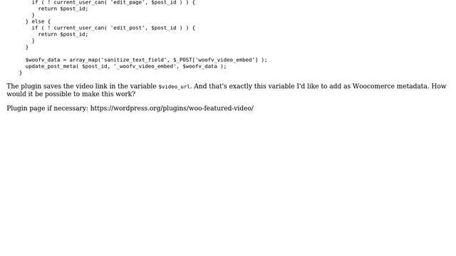 Wordpress: How to save a Woocomerce metabox input as a metadata field? смотреть онлайн