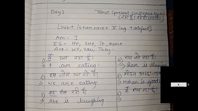 #Day 2# How to learn present continuous tense . Grammar सिखे एकदम starting se .Let,s Learn English. смотреть онлайн