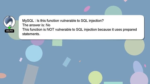 MySQL : Is this function vulnerable to SQL injection? смотреть онлайн