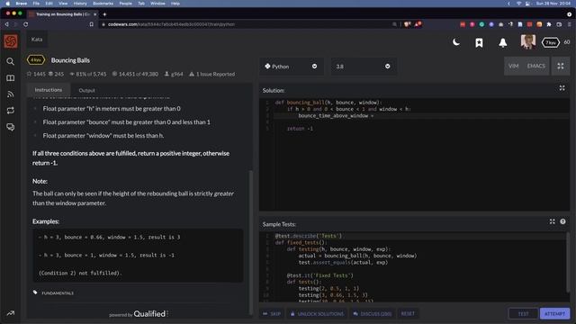 Codewars - 7. Bouncing balls смотреть онлайн