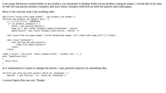 Wordpress: How to get the top level parent term Advanced Custom Field values in the child terms? смотреть онлайн