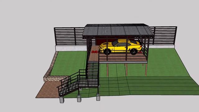 Эскиз автомобильного навеса.