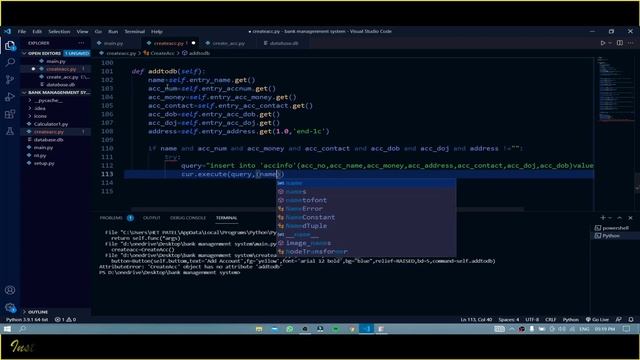 Bank management system || (part-5) || Python ||Programmatic_Tech смотреть онлайн